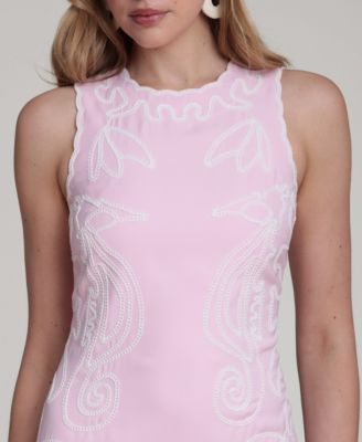 Women's Seahorse Embroidery Mini Dress