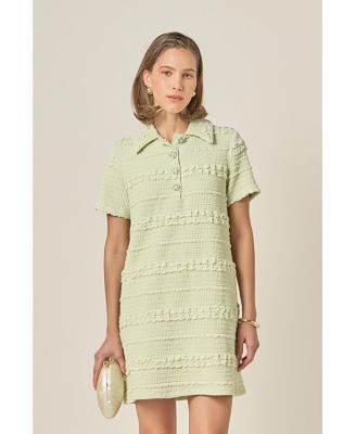 Women's Stretched Embo Textured Mini Dress