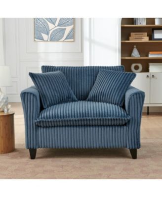 Blue Corduroy Lazyman Sofa Chair