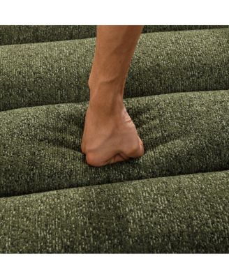 L-Shaped Modular Sectional Sofa with Chaise, Chenille Upholstered, Wave-Shaped Armrest