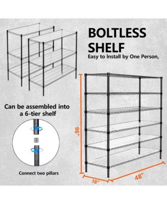 3 Tier Metal Shelving Unit Set of 2, Adjustable Storage Rack with Shelf Liners, Extendable to 6 Tier for Garage, Basement, 2100 lbs Capacity