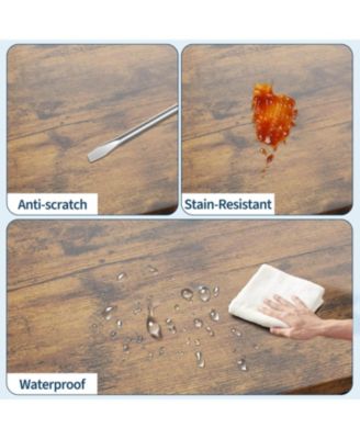 Modern TV Stand, Wood Entertainment Center, 2 Drawers, Side Open Shelves, U-Shaped Metal Base, Fits up to 65".