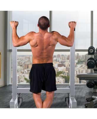 BalanceFrom Multi Function Home Gym Exercise Dip Stand, 500lb Capacity, White