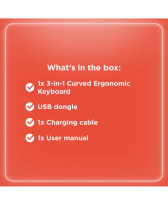 3-in-1 Curved Ergonomic Keyboard - Full-Size 111 Keys, USB / 2.4GHz / Bluetooth 5.1 2607174