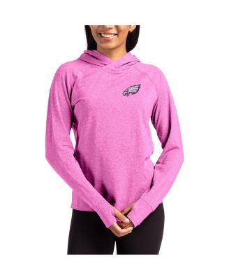 Women's Pink Philadelphia Eagles Tonal Logo Adapt Knit Raglan Pullover Hoodie