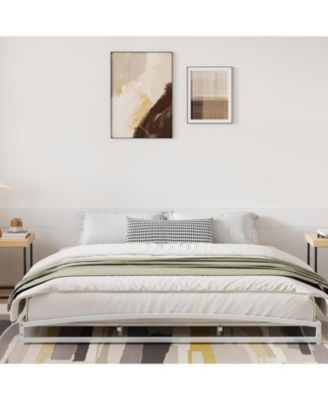 Simple Upholstered Panel Bed Frame, Modern Bed Base with Comfortable Headboard, Multiple Sizes
