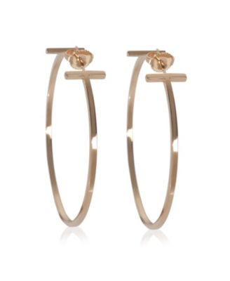 Rose Gold  Extra Large Tiffany T Wire Hoop Earrings