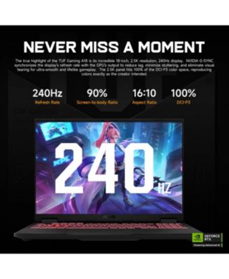 TUF A18 18" Traditional Laptop AMD Ryzen 7 64GB RAM NVIDIA GeForce RTX 5070 2TB SSD Storage Windows 11 Pro 240Hz