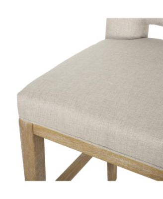 Modern Bar Stool with Rubberwood Legs & L-Backrest Set of 2