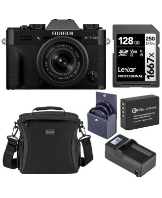 X-T30 III Mirrorless Camera with XC 13-33mm f/3.5-6.3 OIS Lens Bundle with 49mm Filter Kit, Extra Battery, Smart Charger Base