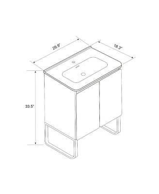 30" Light Oak Bathroom Vanity with Sink, Soft Closing Drawers and Large Storage Cabinet for Modern Bathrooms, Wall/Floor Mount-Sillysis