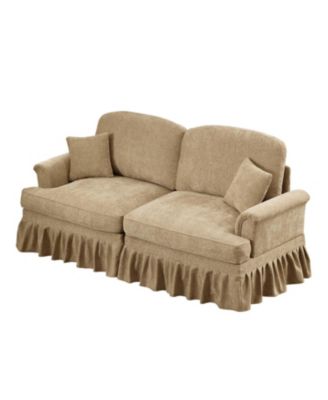 Streamdale Mid Century Chenille Loveseat Sofa with Flared Arms & Spindle Legs - Light Coffee