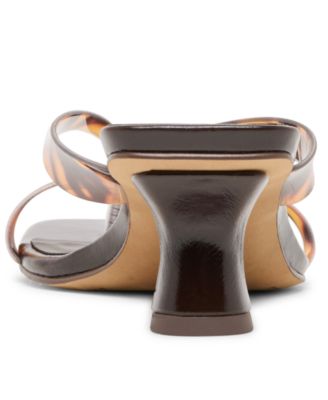 Women's Brevel Vinyl Jelly Thong Low Block Heel Dress Sandals