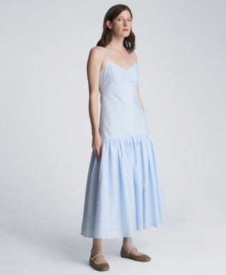 Women's Sweetheart Neck Bubble Flounce Midi Dress