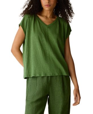 Women's & Plus Size Jersey V-Neck Square T-Shirt