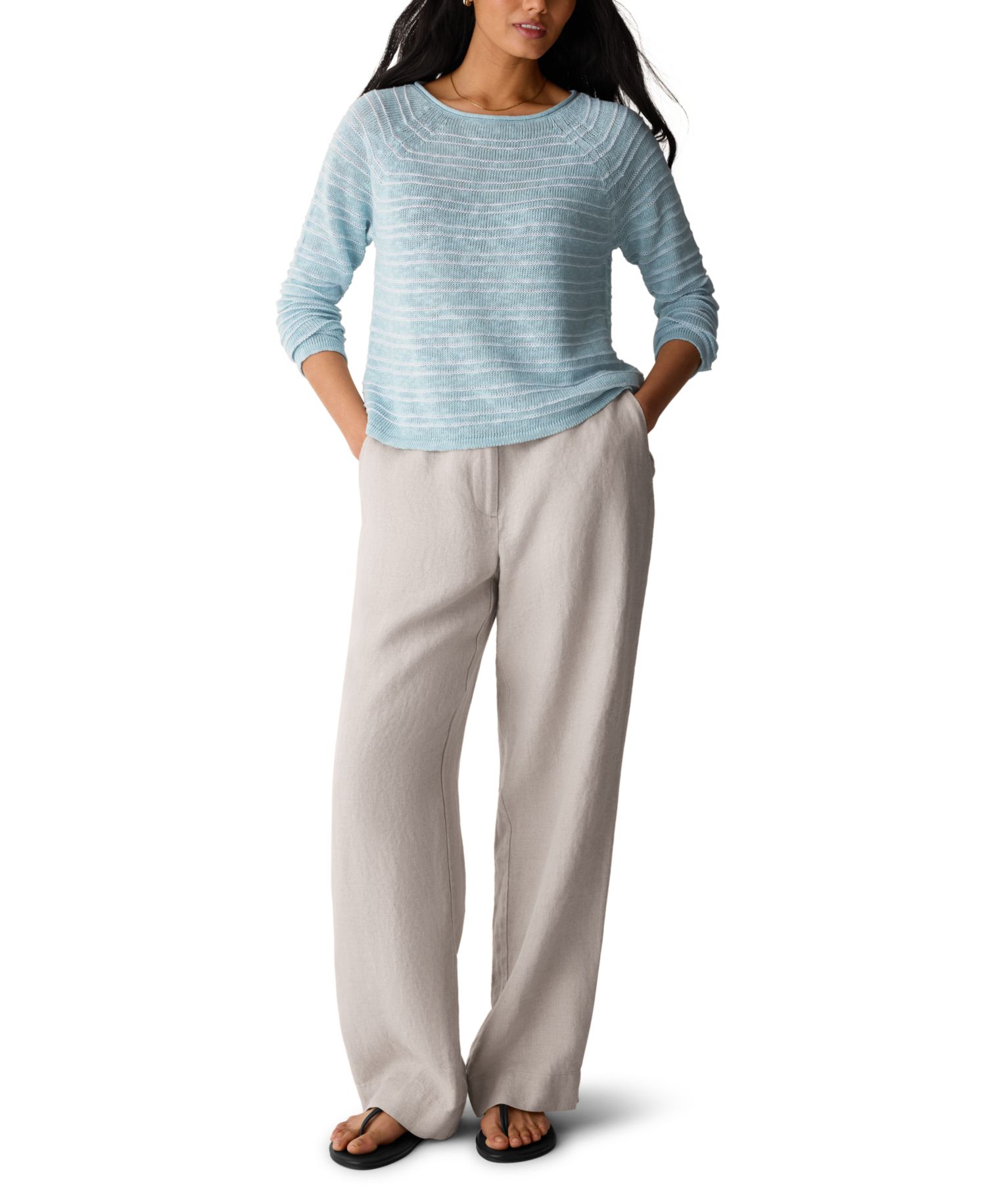 Women's Plus Size Bateau Neck Textured Sweater