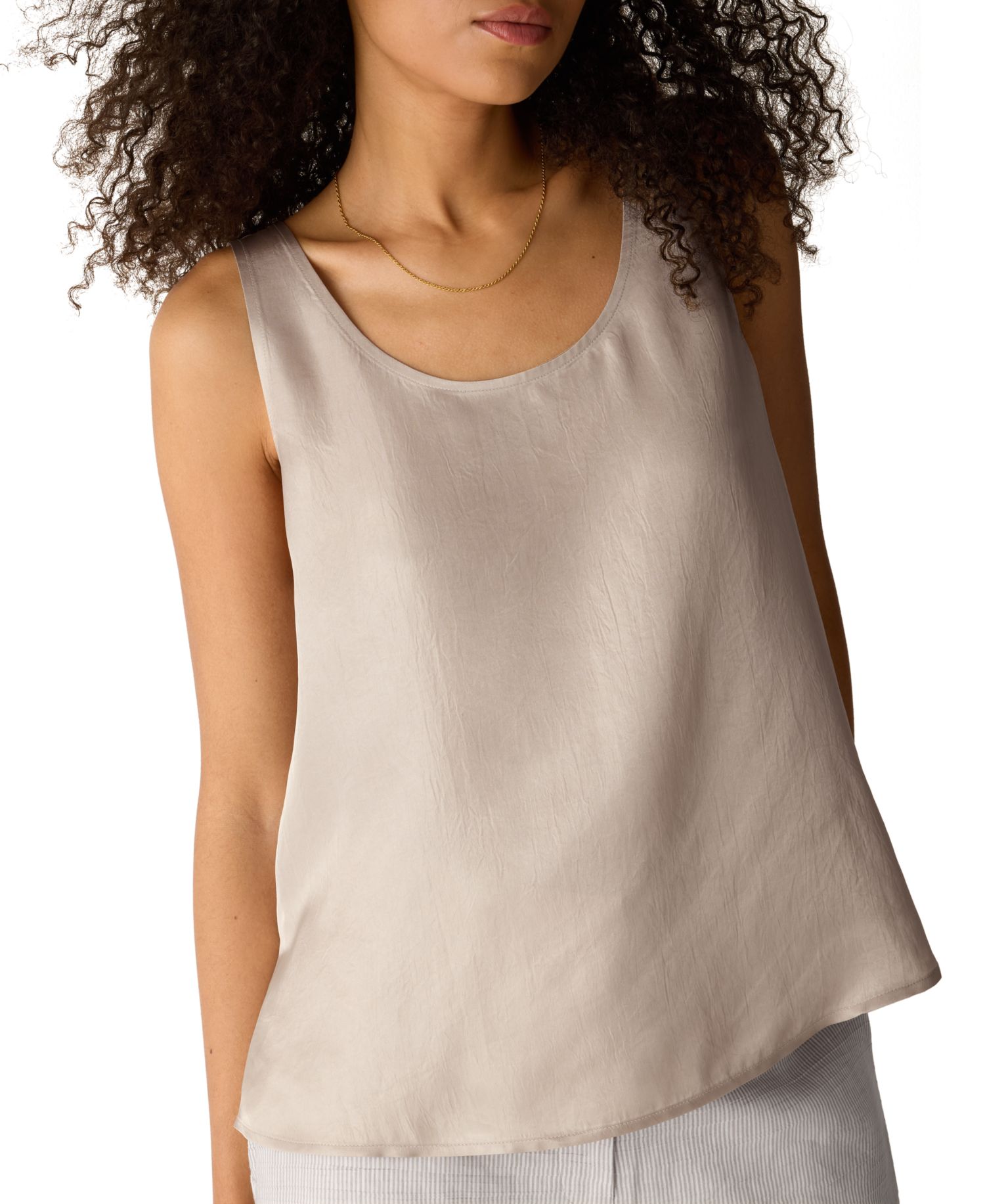 Women's & Plus Size Shimmer Scoop Neck Tank Top