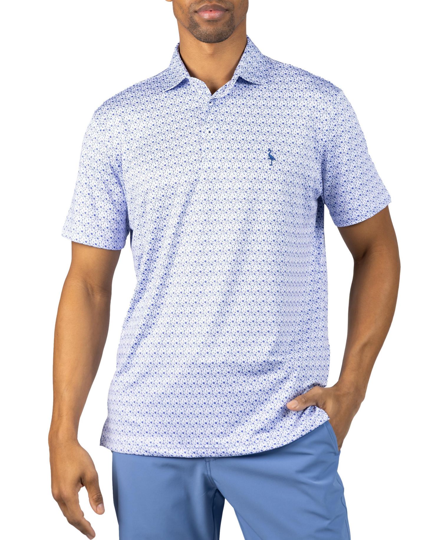 Men's Floral Chain Printed Performance Polo