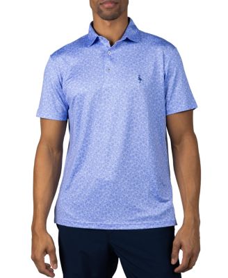 Men's Summer Floral Printed Performance Polo