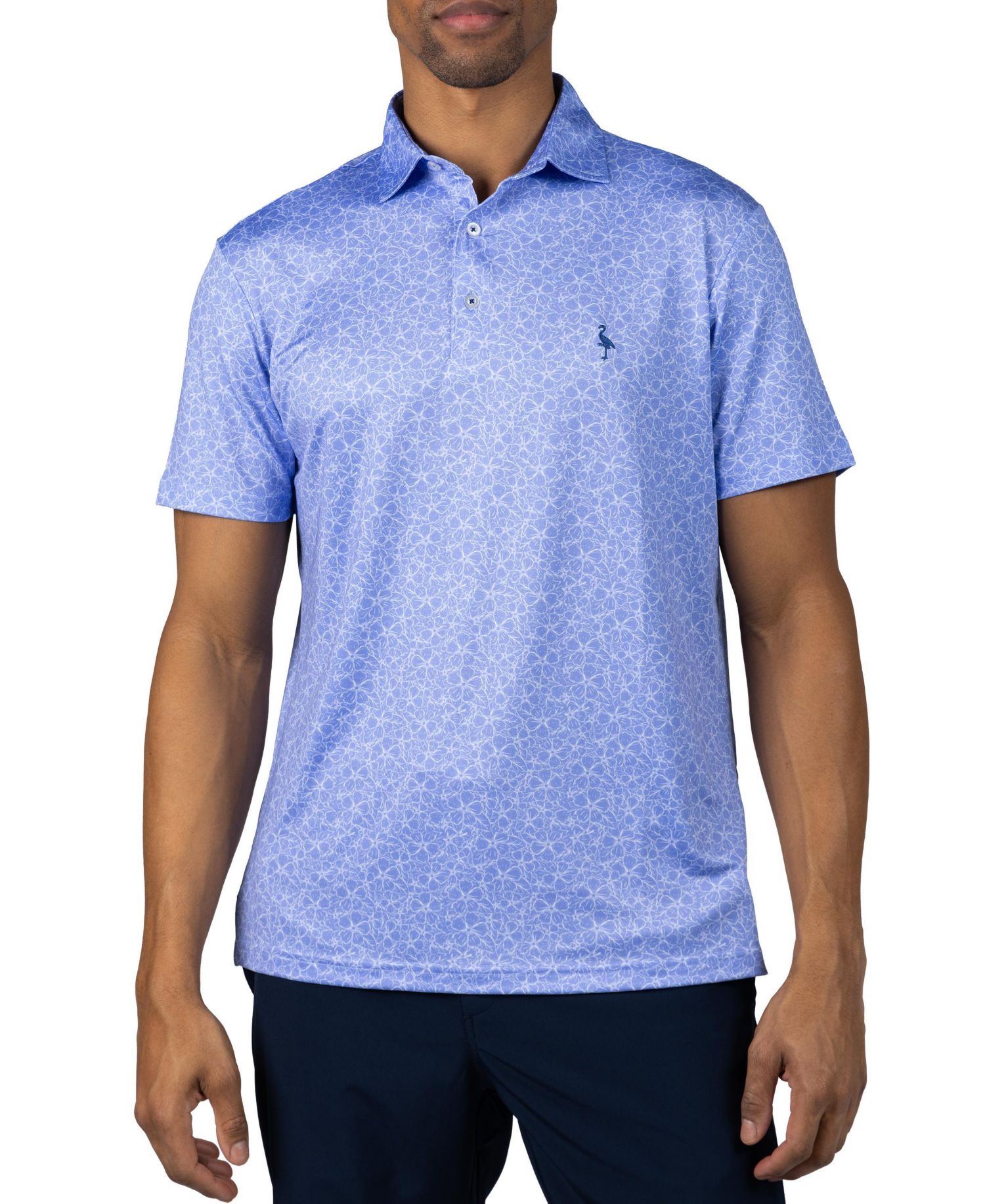 Men's Summer Floral Printed Performance Polo