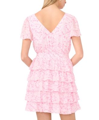 Women's Flutter-Sleeve V-Neck Mini Dress