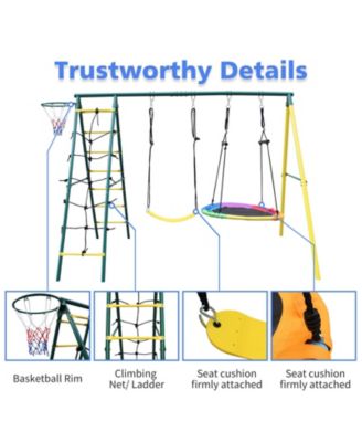 Boys 2-Seat Indoor/Outdoor Swing Set with Safety Belt