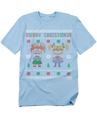 Men's Merry Ugly Christmas Sweater With Chucky And Angelica T-Shirt