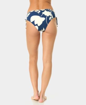 Women's Pull-On Contrast Ruffle Side-Tie Hipster Swim Bottoms