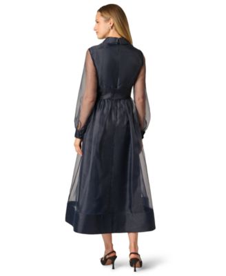 Women's Long-Sleeve V-Neck Shirt-Dress