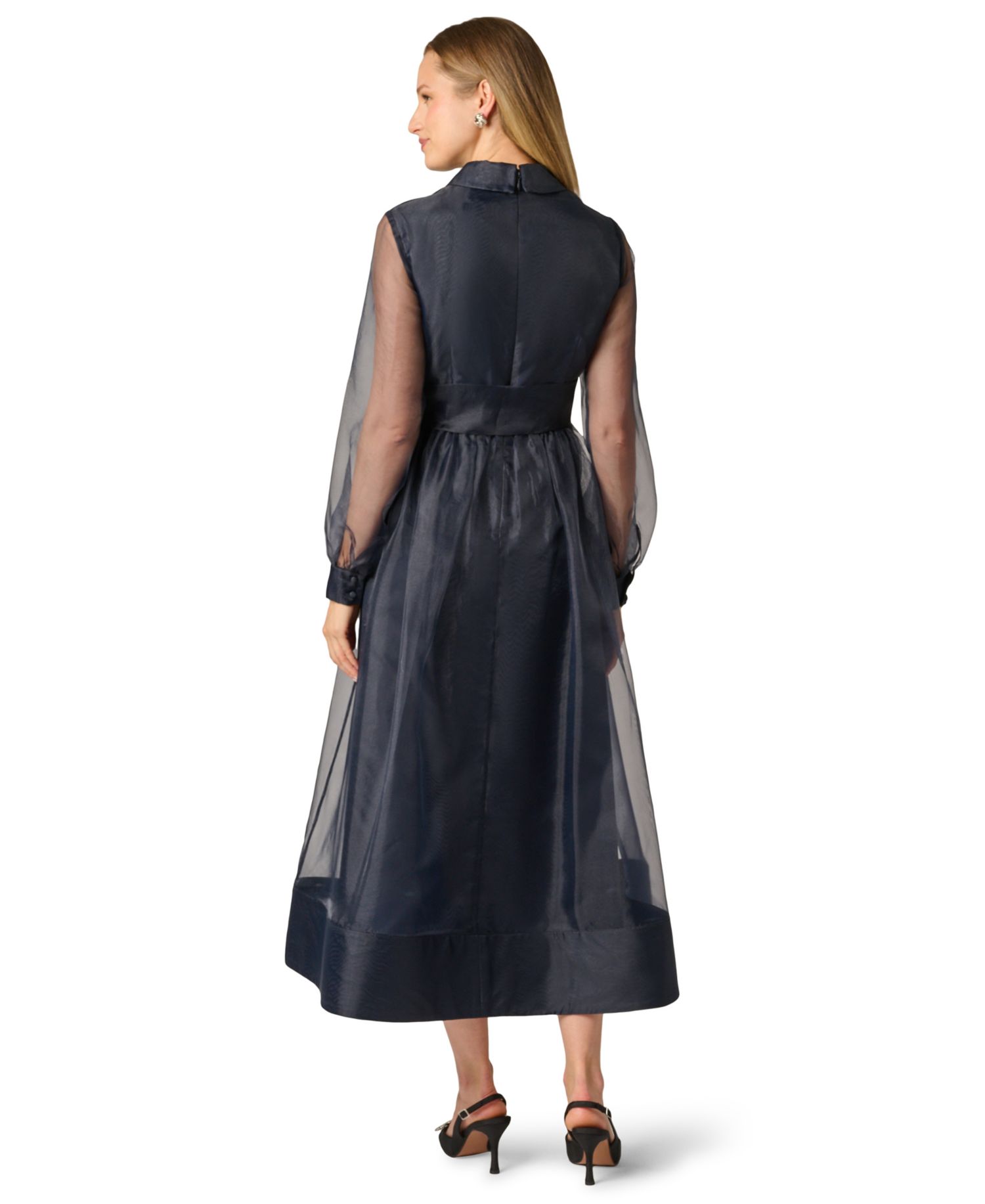 Women's Long-Sleeve V-Neck Shirt Dress
