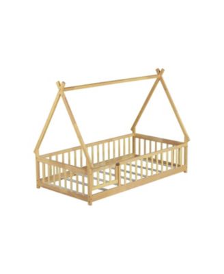 Wood Full Size Loft Bed with Built-in Wardrobe, Desk, Storage Shelves and Drawers