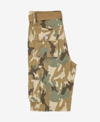 Big Boys Belted Twill Cargo Shorts