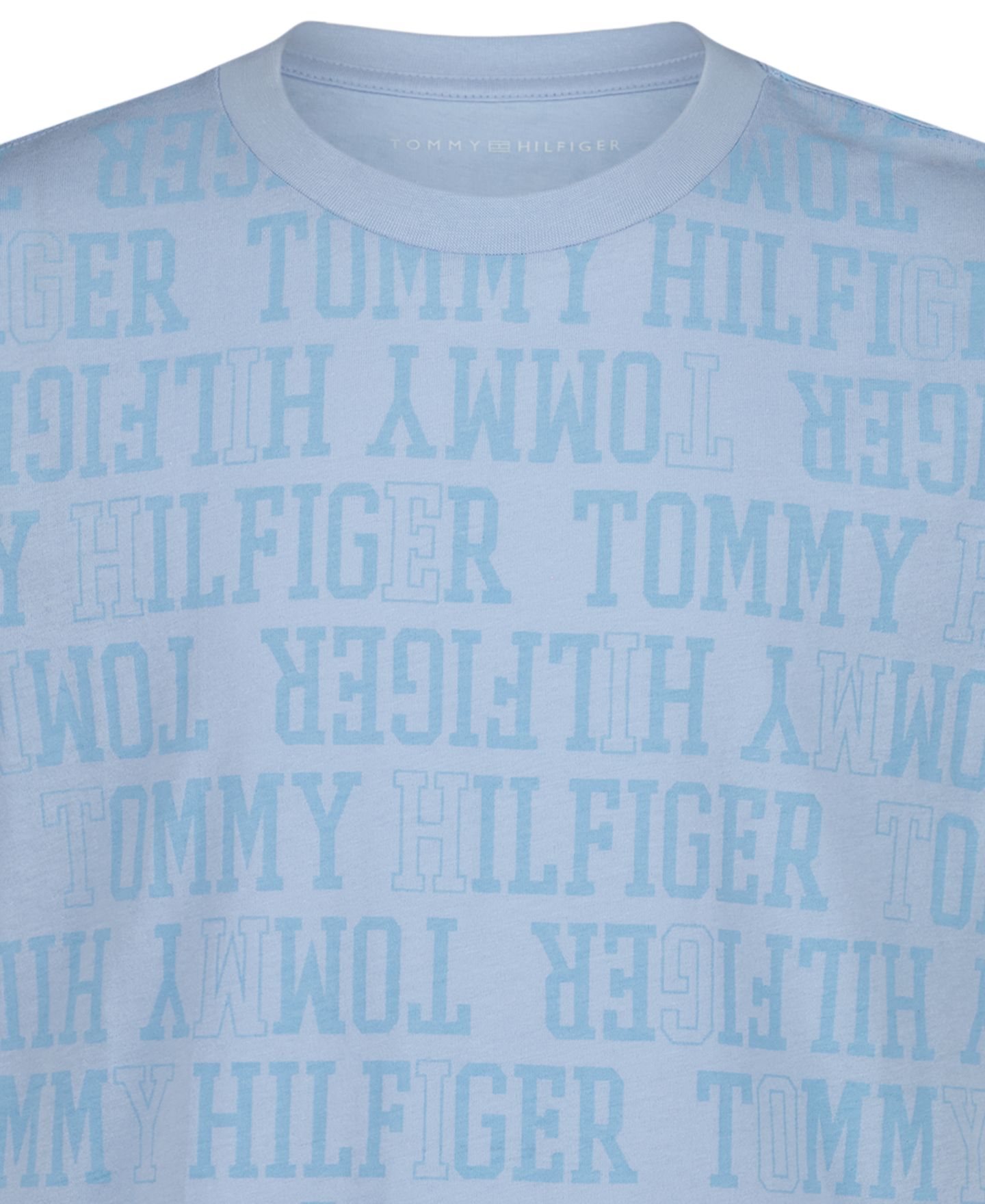 Футболка Tommy Hilfiger All Over Print Short-Sleeve для мальчиков, цвет: Шамбре синий — фото 4