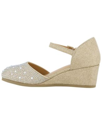 Girls' 1-13 Crystal-Embellished Ankle-Strap Wedge Shoes