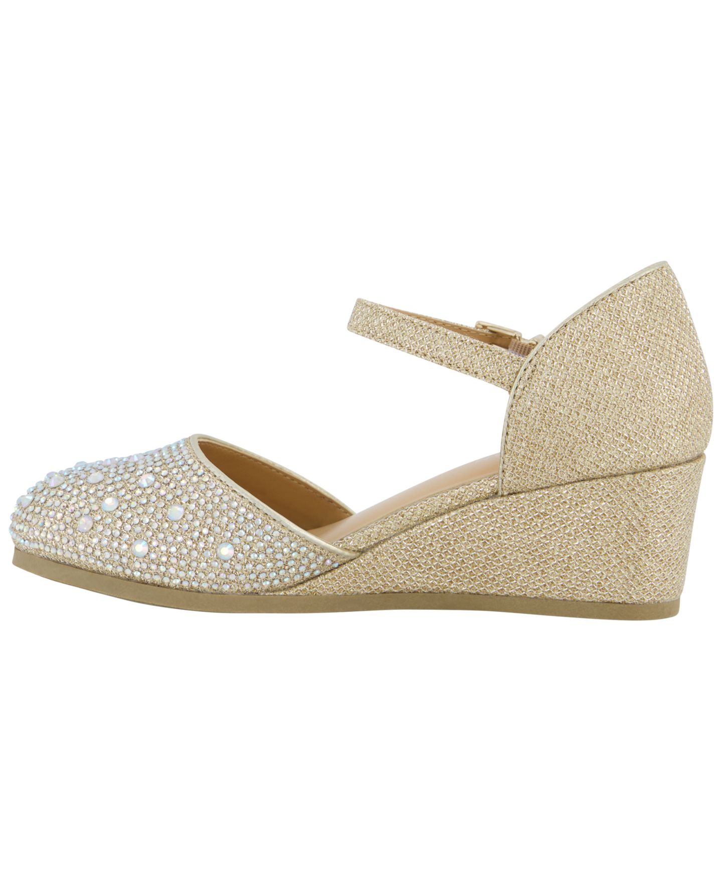 Сандалии Kenneth Cole Reaction Crystal-Embellished Ankle-Strap Wedge Shoes для девочек, цвет: Серебряный — фото 7