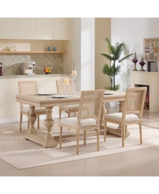  French Country Dining Chairs, Rattan Back