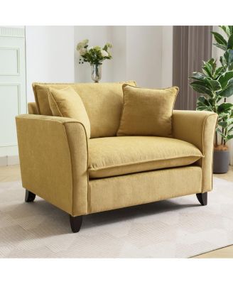 Chenille Oversized Armchair, Comfy Chair and a Half Single Sofa with Pillow