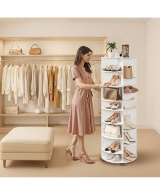 7-Tier Rotating Shoe Rack with Adjustable Shelves
