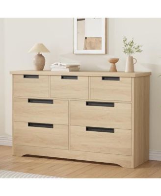 7 Drawer Dresser for Bedroom, Dresser Organizer with Embedded Handles Design
