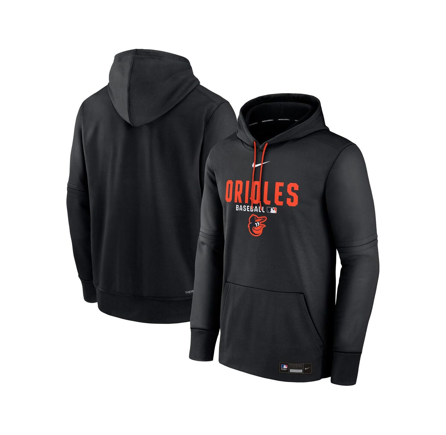 Men's Heather Charcoal Baltimore Orioles Authentic Collection Therma-FIT Hoodie