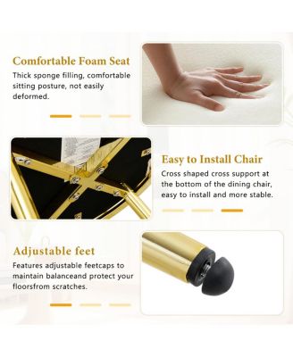 Set of 2 Beige Puffy Bubble Chairs with Gold Legs, Modern Accent Chairs