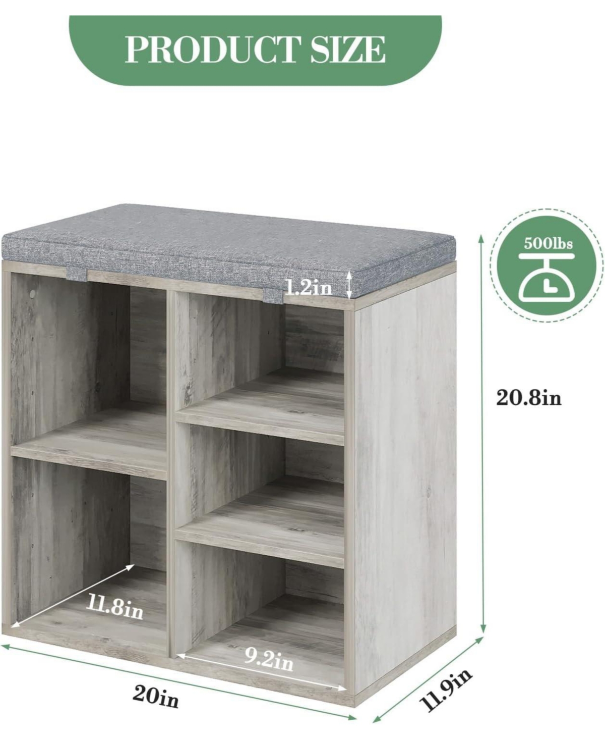 gaomon Entryway Shoe Bench with Storage and Cushioned Seat