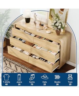 5 Drawers Dresser for Bedroom, 48" High Modern Chest of Drawers with Large Wood Storage Dresser