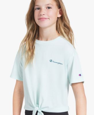 Girls' 7-16 Tie-Front Short-Sleeve Top