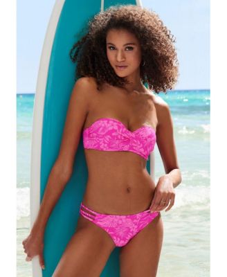 Women's Tropical Twist Bandeau Bikini Swimsuit Top Bra Sizing