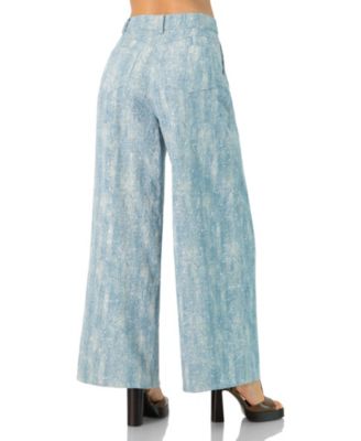 Women's Wide Leg Embroidered Jeans