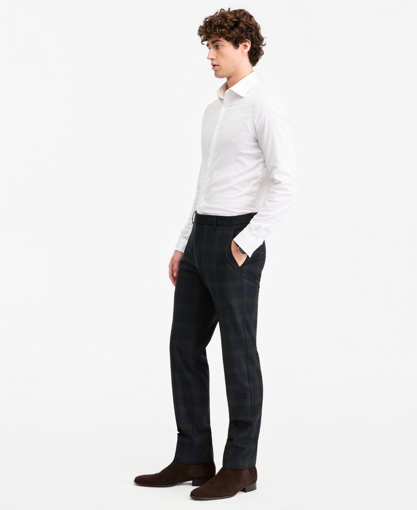 Мужские брюки Tommy Hilfiger Modern-Fit Pattern, цвет: Зелёный / Красный — фото 2
