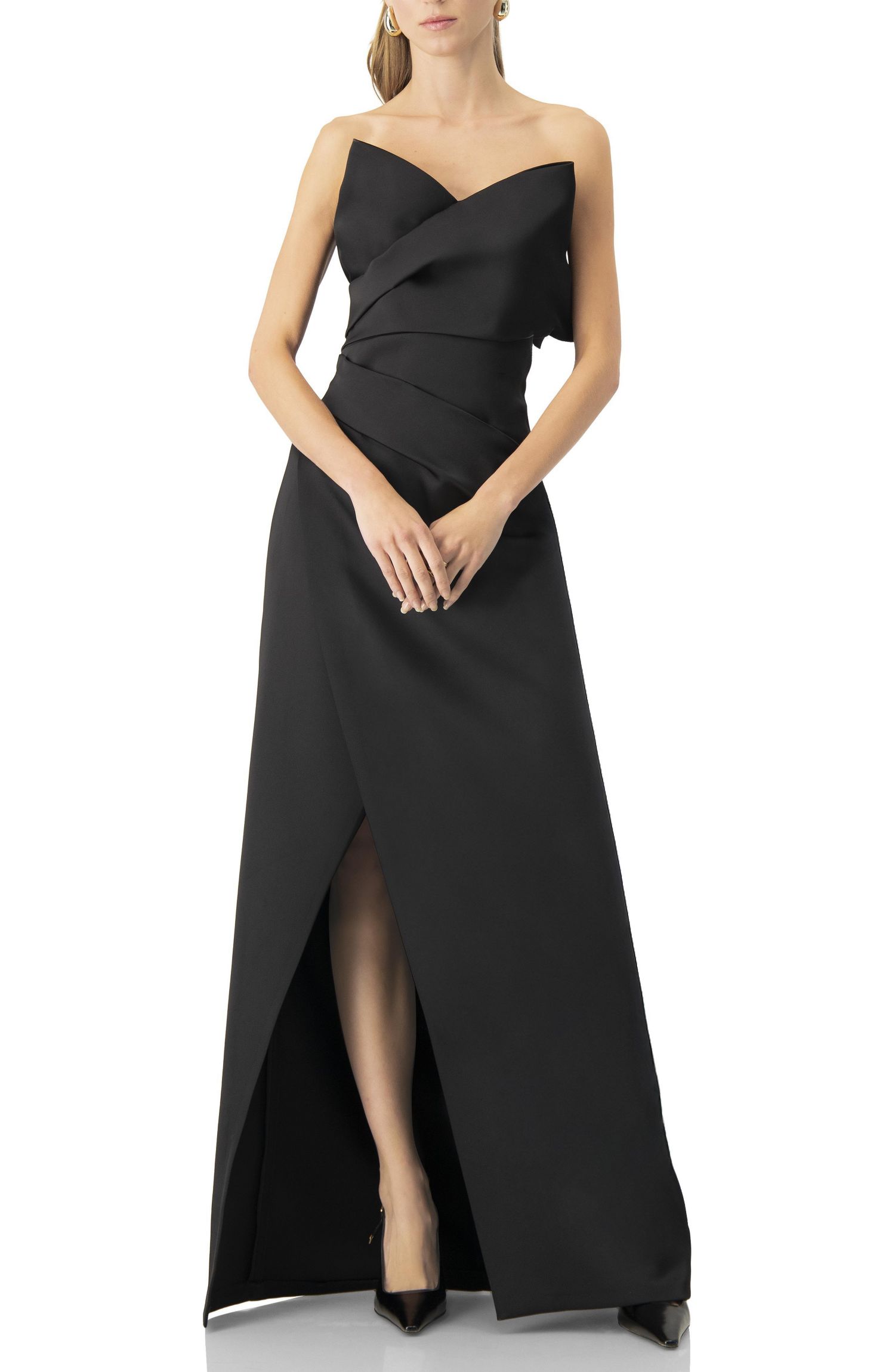 Women's Strapless Gown With Front Leg Opening