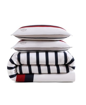 Tommy Classic Stripe Cotton Reversible 2-Pc. Duvet Cover Set, Twin