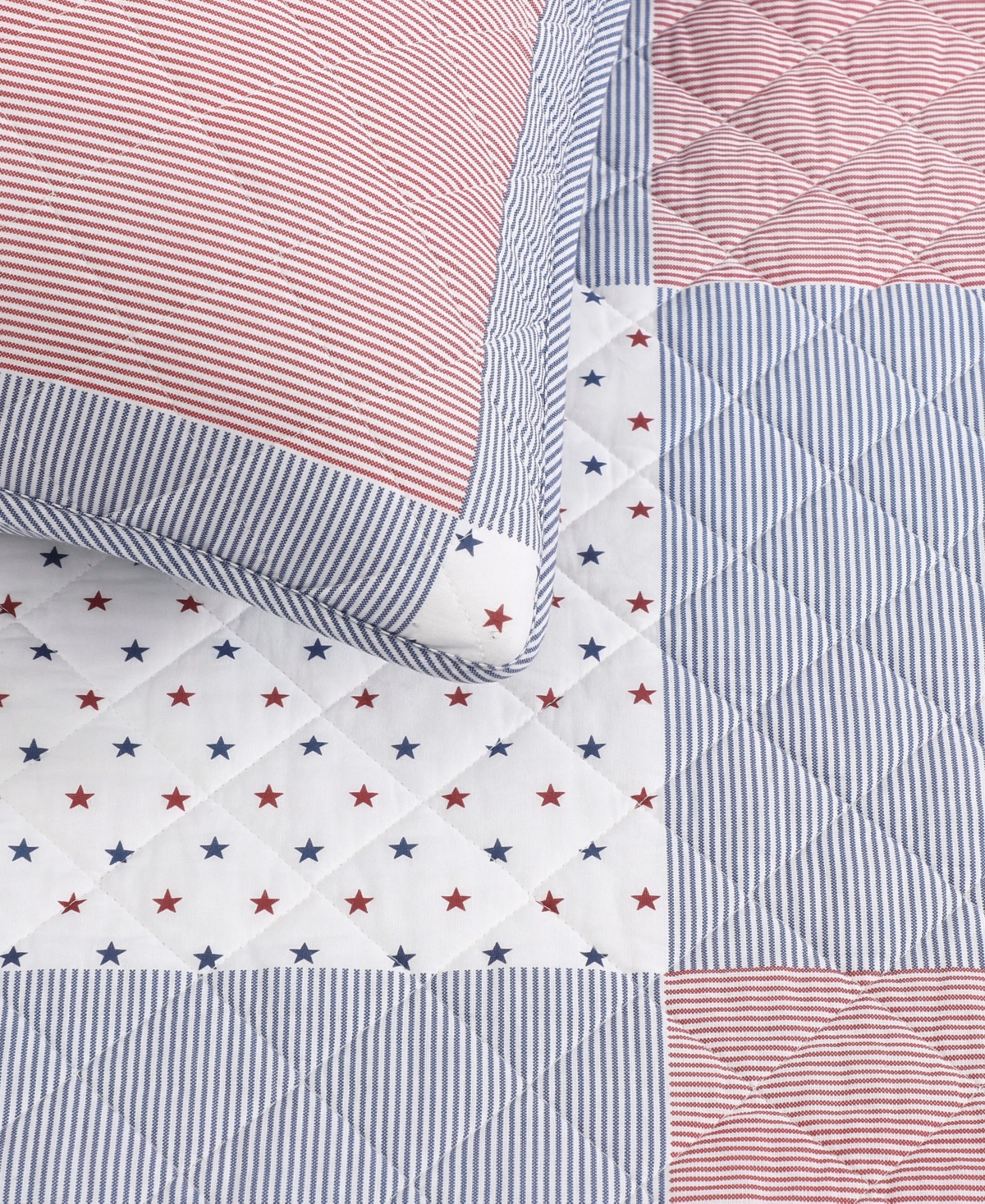 Tommy Hilfiger Ithaca Americana Patchwork Cotton Reversible -Pc. Quilt Set